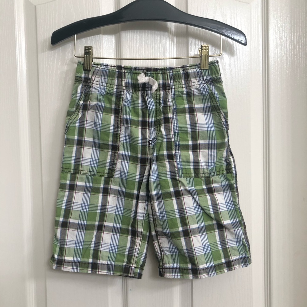 Crazy 8 Boys Shorts Plaid Green Size 7 - Picture 1 of 3